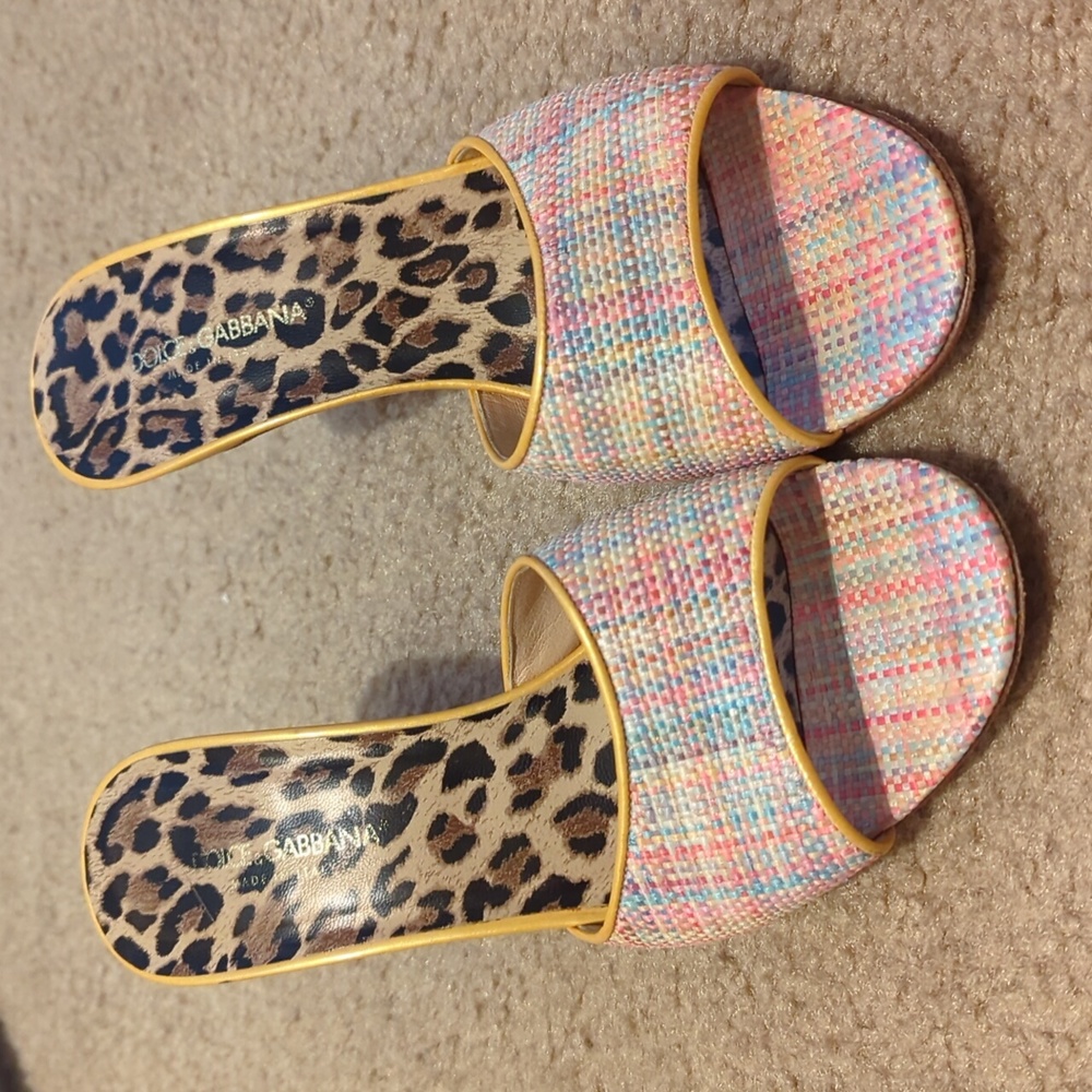 Dolce & Gabbanna multi color plaid sandels